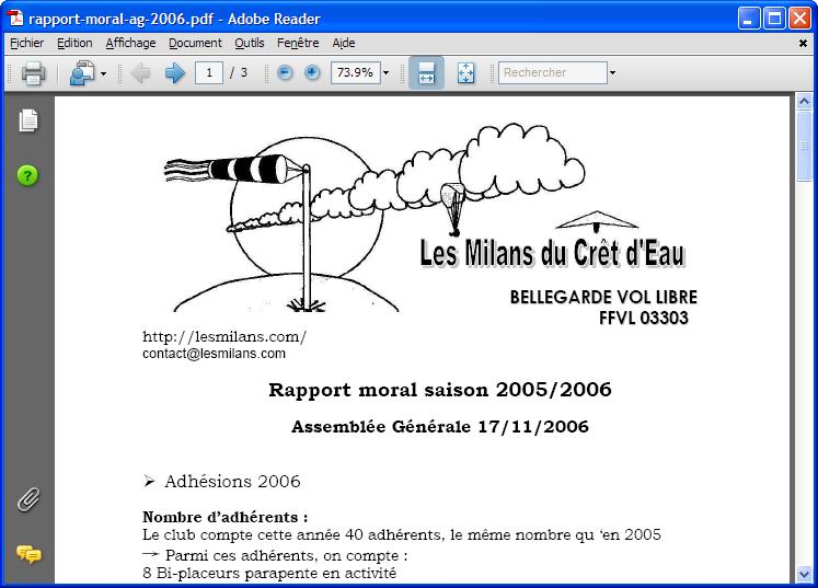 Rapport moral AG des Milans 2006