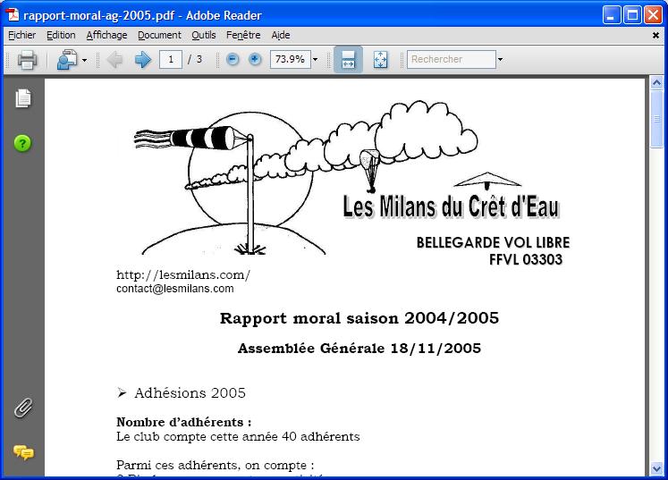 Rapport moral AG des Milans 2005